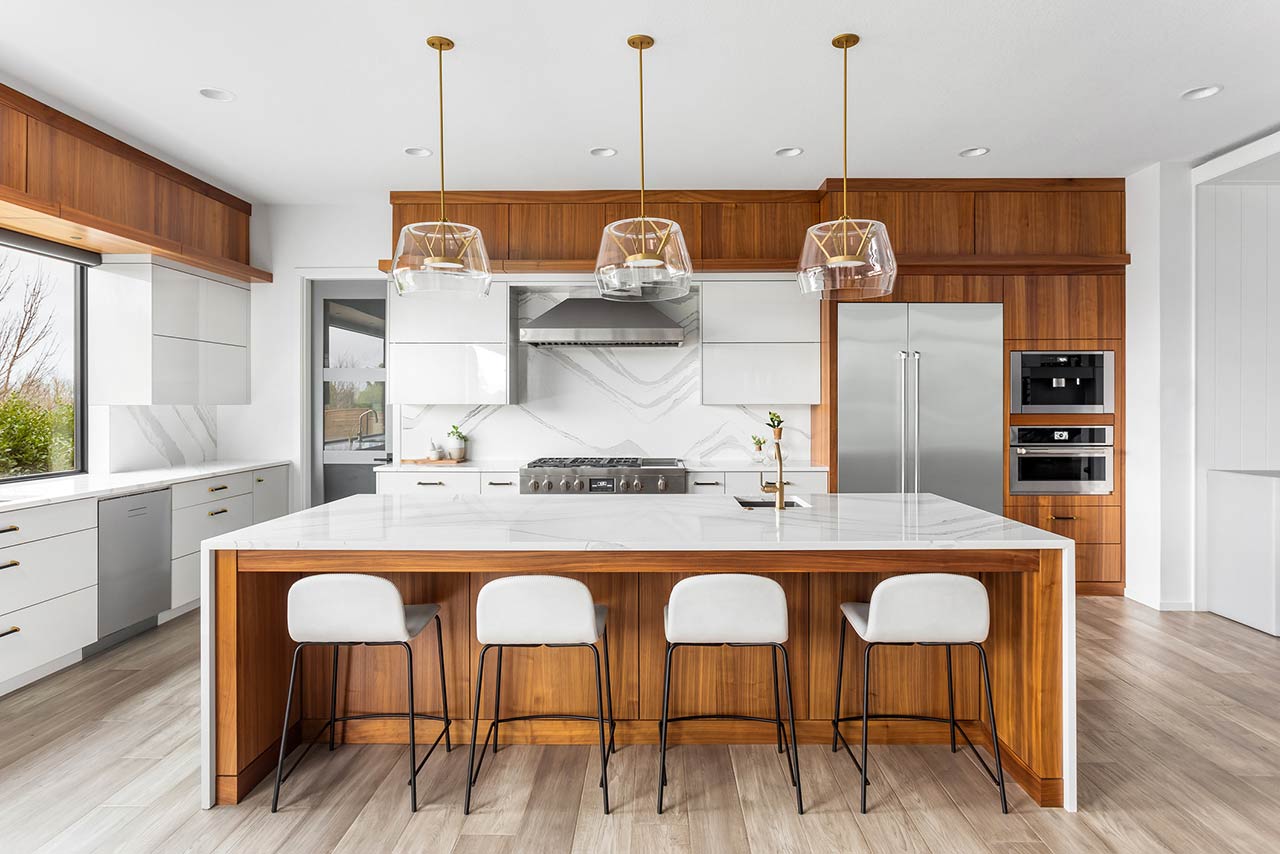 Photo of a kitchen in newly constructed luxury home