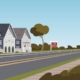 Illustration of Cartoon Real Estate a Family House for the Summer